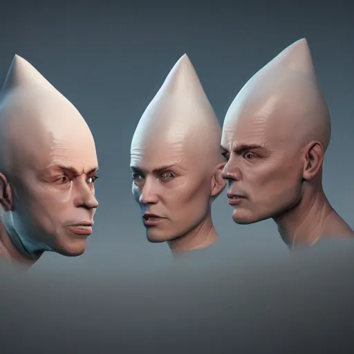 Prompt: coneheads, digital painting, artstation, smooth, sharp focus, octane render, unreal engine, by jimmyc and micaela lattanzio and michael worobec