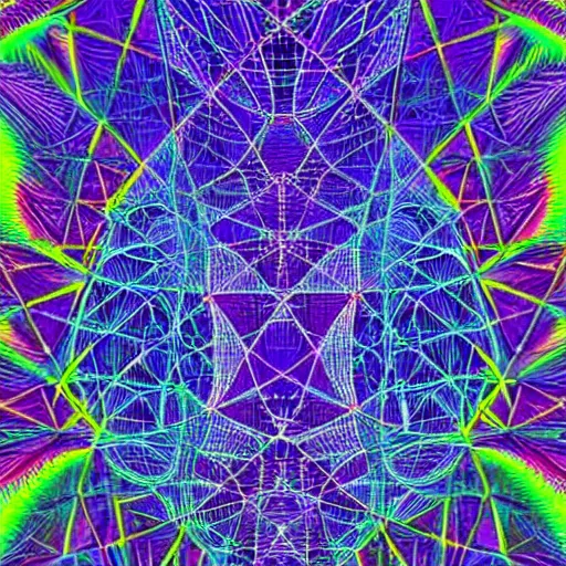 Prompt: a photo of a architectural building designed by tadao ando with neon colors trending on artstation 4 k intricate extremely detailed digital art by alex grey infinite wisdom sacred geometry