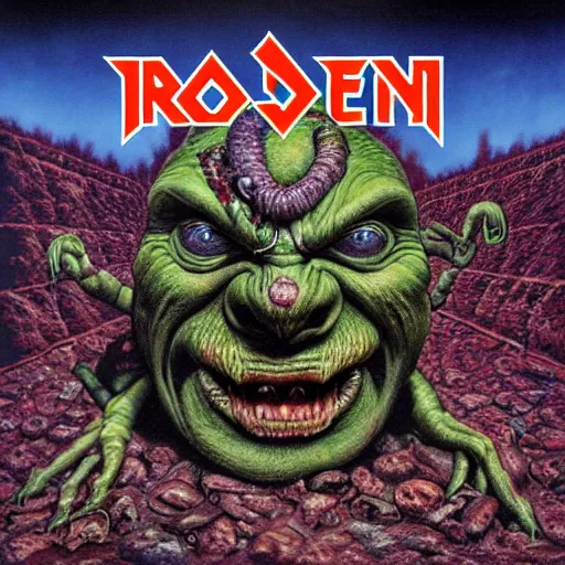 Image similar to boglins on iron maiden album cover, 8 k resolution hyperdetailed photorealism