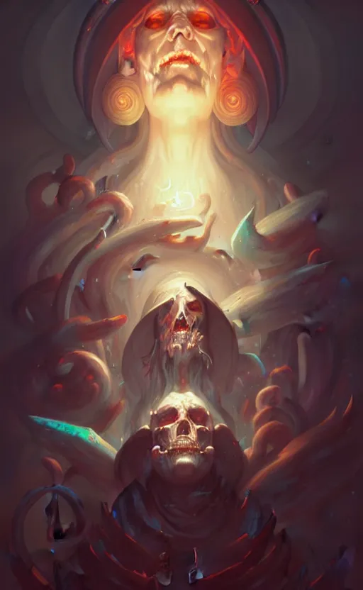 Image similar to portrait of the necromancer by peter mohrbacher, hyper detailed, lineart