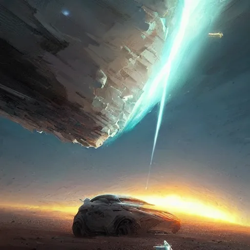 Image similar to meteor hitting earth, concept art by greg rutkowski, highly detailed, ultra realistic