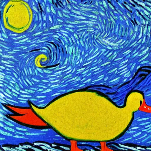 Prompt: duck by Van Gogh