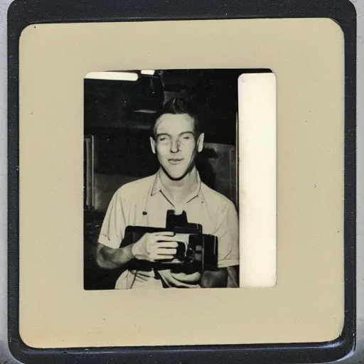 Prompt: 1 9 5 0 s polaroid picture of mr mine