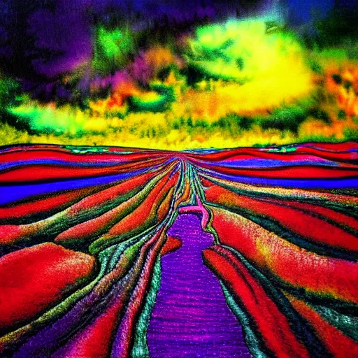 Image similar to trippy landscape