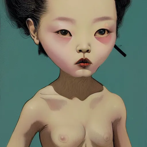 Prompt: a painting in the style of kim jung gi and in the style of mark ryden.