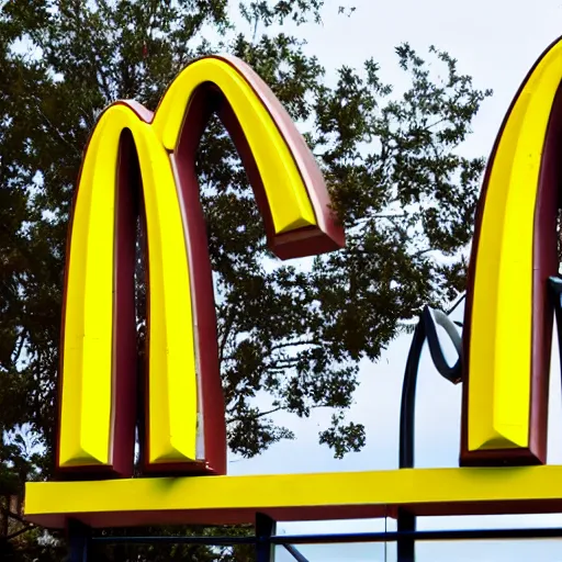 Image similar to mcdonalds sign, but the text just says the end is near