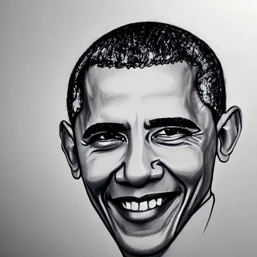 Prompt: Barack Obama portrait pencil sketch