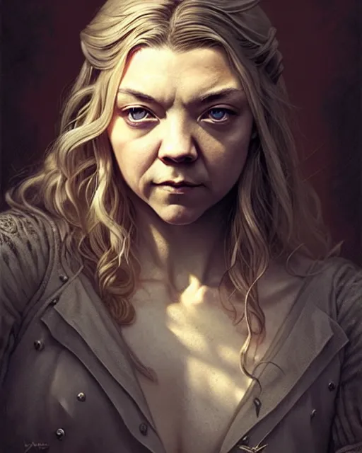 Image similar to natalie dormer, character portrait, portrait, close up, concept art, intricate details, highly detailed by greg rutkowski, michael whelan and gustave dore