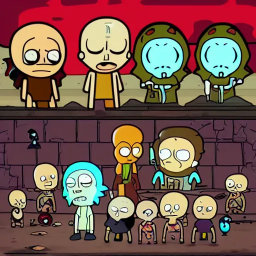 Image similar to binding of isaac rick and morty