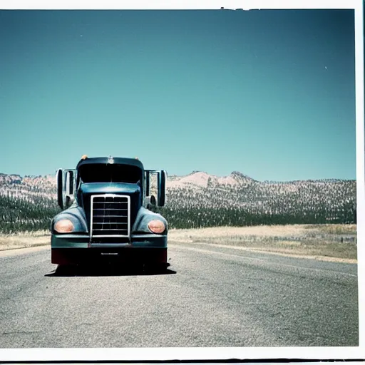 Prompt: photo, wyoming, truck, kodak ektachrome 1 2 0, 2 6 mm,