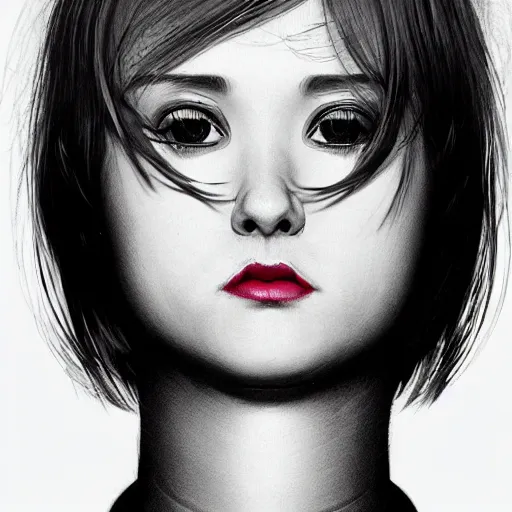 Image similar to bored actress with tired eyes and dark circles looking at the camera. underground box office hit, comedy and seventies italian horror movie, unreal engine, intricate, ultra detailed 8 k, ambient occlusion, best, cool, extremely beautiful and aesthetic shape of face and neck, art by hiroaki samura and ilya kuvshinov and rossdraws andy warhol, inverted color