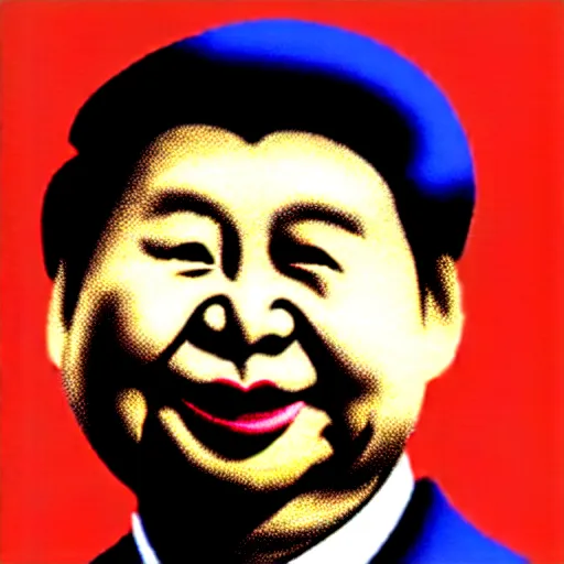 Image similar to The face of Xi Jinping drawn like the face of Winnie the Pooh, cartoon