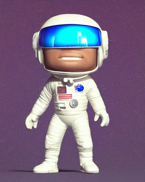 Image similar to full body 3d render of An astronaut as a funko pop, studio lighting, white background, blender, trending on artstation, 8k, highly detailed