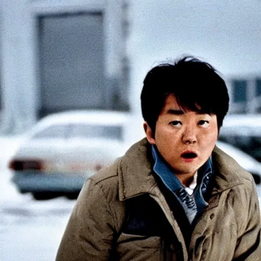 Prompt: movie still of Son heung-min in the thing (1982), john carpenter, cinematic, action,