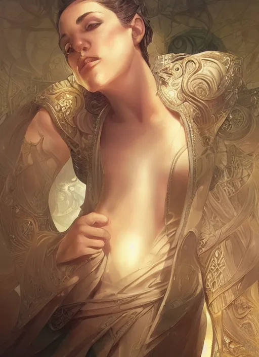 Image similar to beautiful benjamin netanyahu, elegant, closeup, fantasy, intricate, elegant, highly detailed, digital painting, artstation, concept art, matte, sharp focus, illustration, art by artgerm and greg rutkowski and alphonse mucha