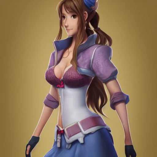 Image similar to full body shot of aerith gainsborough, concept art trending on artstation