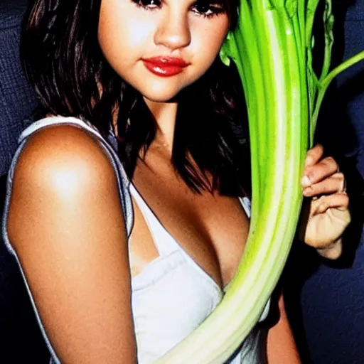 Image similar to selena gomez and celery hybrid