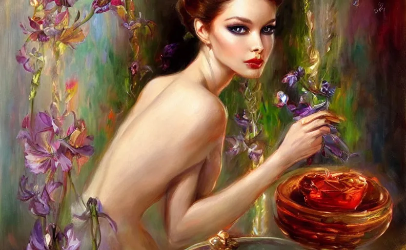 Image similar to Alchemy mantis. By Konstantin Razumov, highly detailded