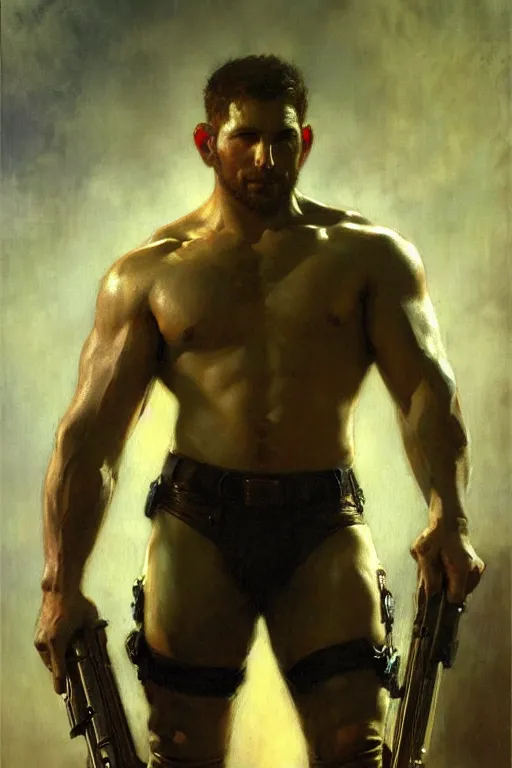 Prompt: chris redfield, painting by gaston bussiere, craig mullins, j. c. leyendecker, tom of finland