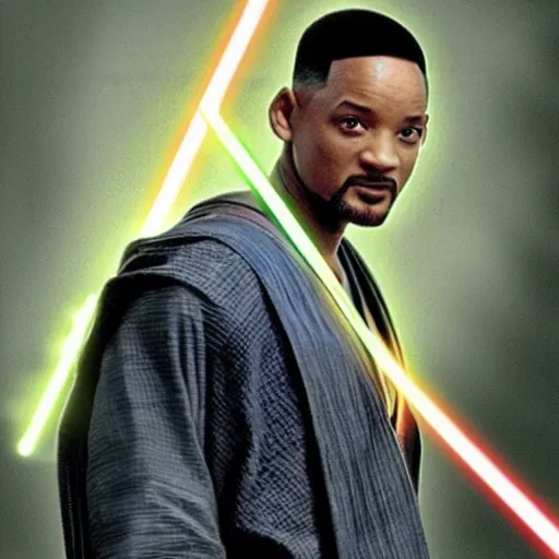 Image similar to will smith as a jedi