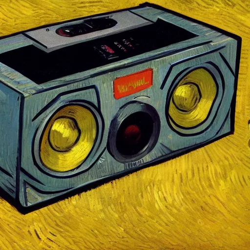 Prompt: a boom box by vincent van gogh, digital art, trending on artstation