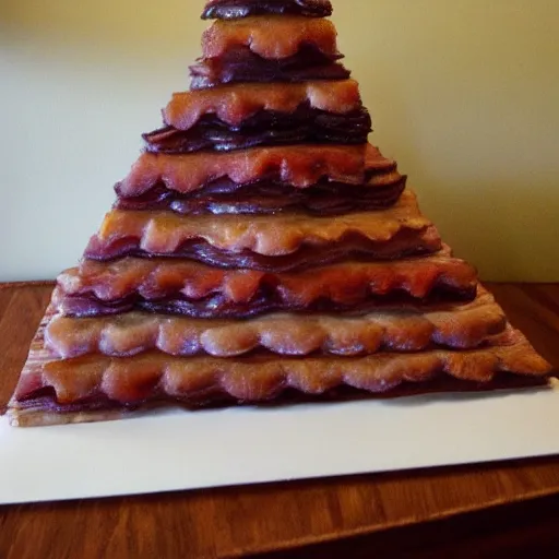 Prompt: mountain made of bacon