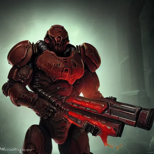 Image similar to doom slayer from doom eternal, photography