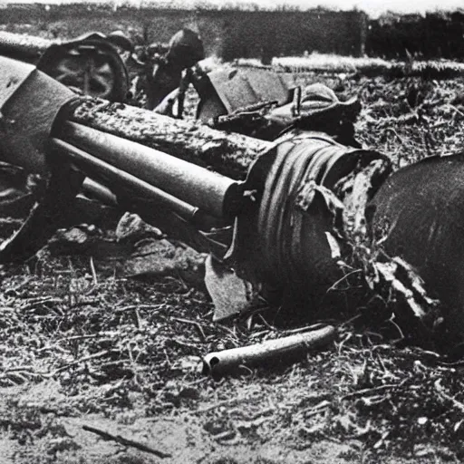 Image similar to a towed barrel, eastern front, ww 2, historical picture