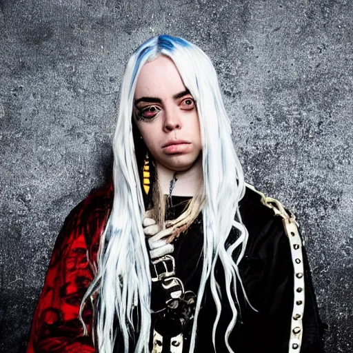 Image similar to billie eilish as an pirate captain