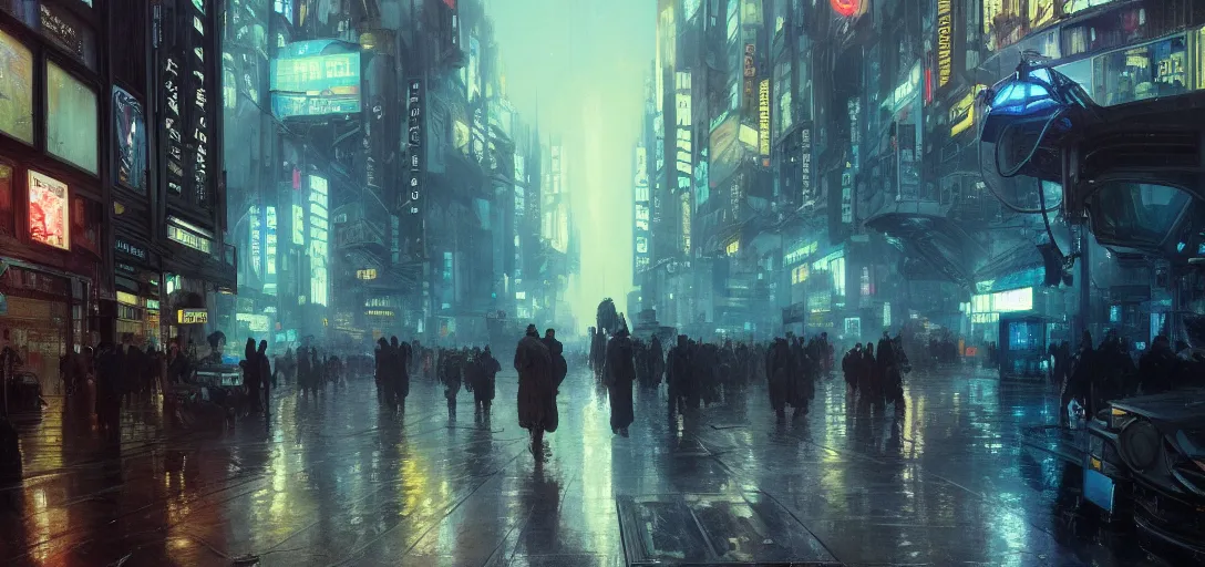 Image similar to 2 0 1 8 blade runner movie still man look at the cityscape from roof perfect face fine realistic face pretty face neon puffy jacket blue futuristic sci - fi elegant by dennis villeneuve tom anders zorn hans dragan bibin thoma greg rutkowski ismail inceoglu illustrated sand storm alphonse mucha