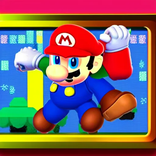 Prompt: bootleg mario video game