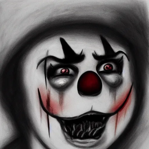 sad gangster clown drawing