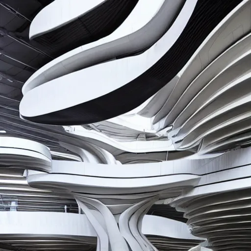 Image similar to stunning museum by Zaha Hadid