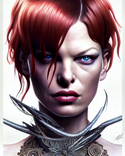 Image similar to Mila Jovovich as Leeloo, The Fifth Element digital art, intricate flower designs, elegant, highly detailed, sharp focus, art by Artgerm and Greg Rutkowski and WLOP