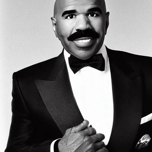 Prompt: steve harvey with hair and no mustache