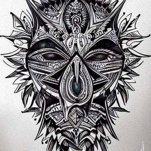 Image similar to black tattoo design, neotribal style, complicated, highly detailed