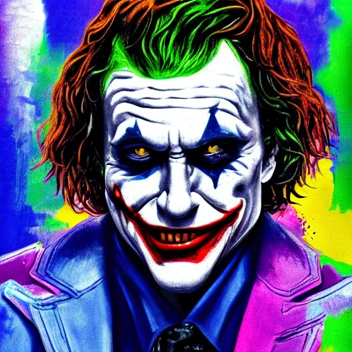 Image similar to The Joker water painting 4k detail