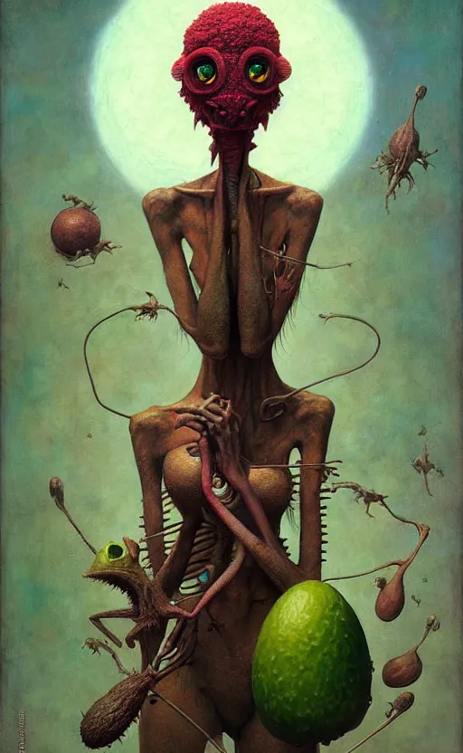 Image similar to imaginative anthro avocado creature painting by chiara bautista, beksinski and norman rockwell and greg rutkowski weta studio, tom bagshaw and lucasfilm