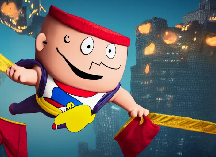 Image similar to captain underpants ( comic ) in real life, 8 k high definition, octane render