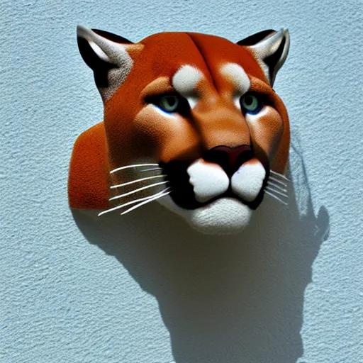 Image similar to a profile photo of a cougar head blue white