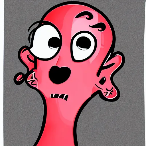 Image similar to cartoon network style, strong chin, big lips, handsome squidward portrait, vivid colors