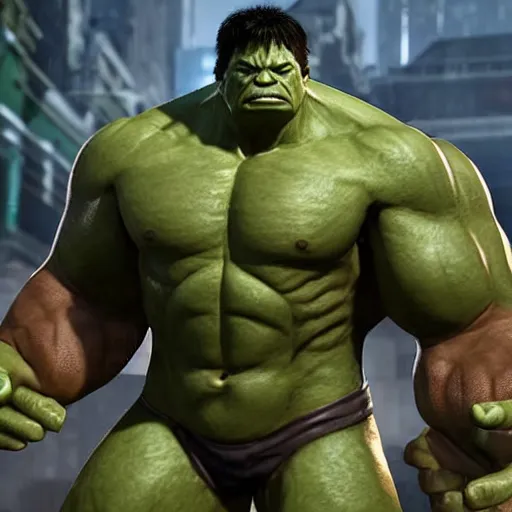 Image similar to The Hulk as a character in the game Valorant, with a background based on the game Valorant, detailed face, Gameplay Footage