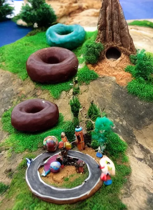 Image similar to realistic miniature of donut planets