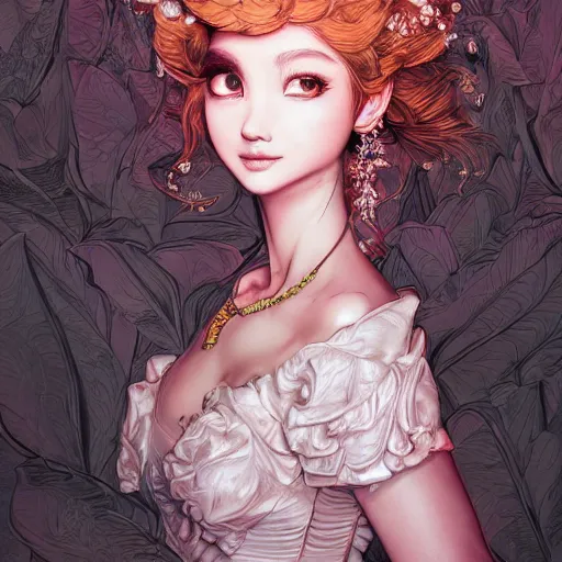 Image similar to the portrait of an absurdly beautiful, graceful, elegant, sophisticated, young idol made up of lemons, an ultrafine hyperdetailed illustration by kim jung gi, irakli nadar, intricate linework, bright colors, octopath traveler, final fantasy, unreal engine 5 highly rendered, global illumination, radiant light, detailed and intricate environment