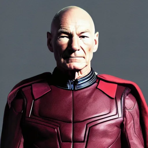 Image similar to portrait of patrick stewart as magneto ( x - men )