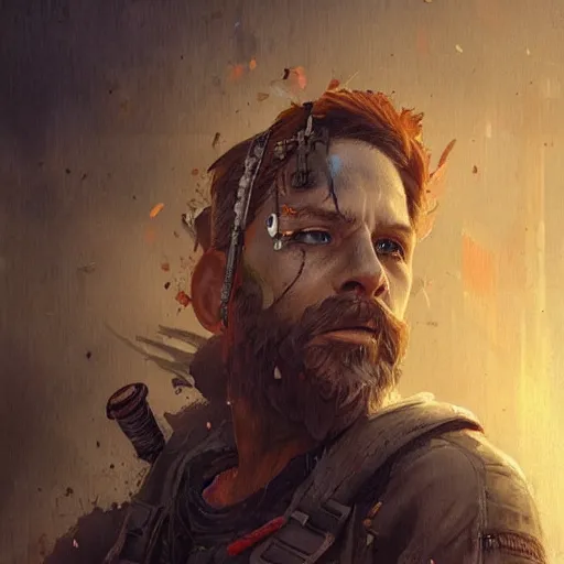 Image similar to post apocalyptic nintendo super mario bros, realistic portrait, masterpiece painting by greg rutkowski wlop and ross tran, highly detailed sharp focus