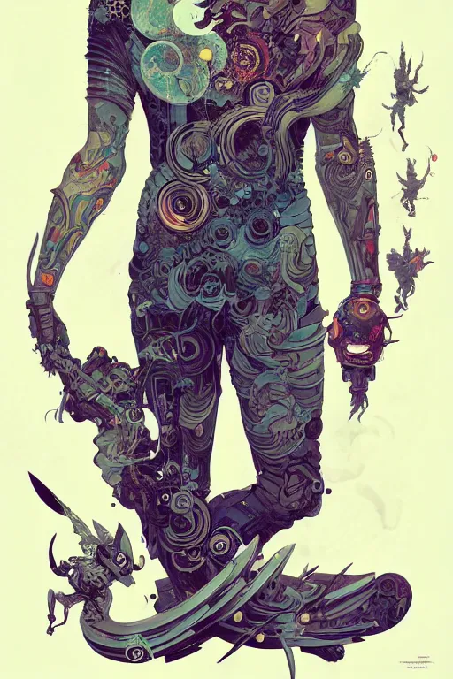 Image similar to full body tattoo design by kilian eng and victo ngai and james jean and peter mohrbacher and craig mullins