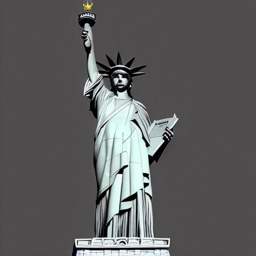 Prompt: statue of putin instead of Statue of Liberty, realistic, octane render, artstation