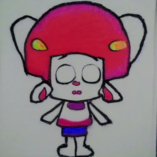 Image similar to a badly drawn picture of yuki tsunoda, caricature!!!, funny, crayon art, bad, beginner art