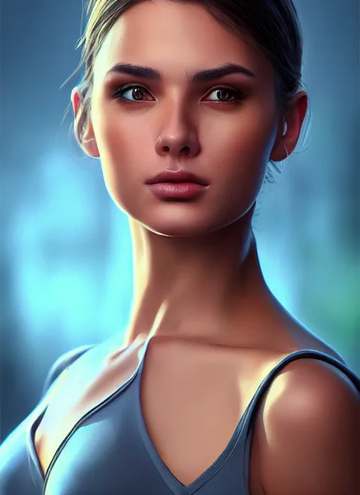 Image similar to photo of a gorgeous young woman in the style of stefan kostic, realistic, sharp focus, 8 k high definition, insanely detailed, intricate, elegant, art by david cronenberg and stanley lau and artgerm